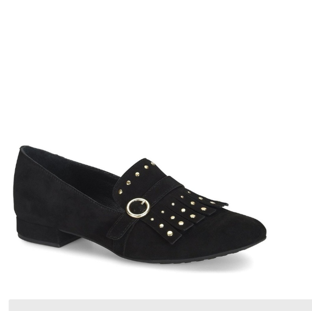 ONO Natina Kiltie Suede Leather Studded Loafers